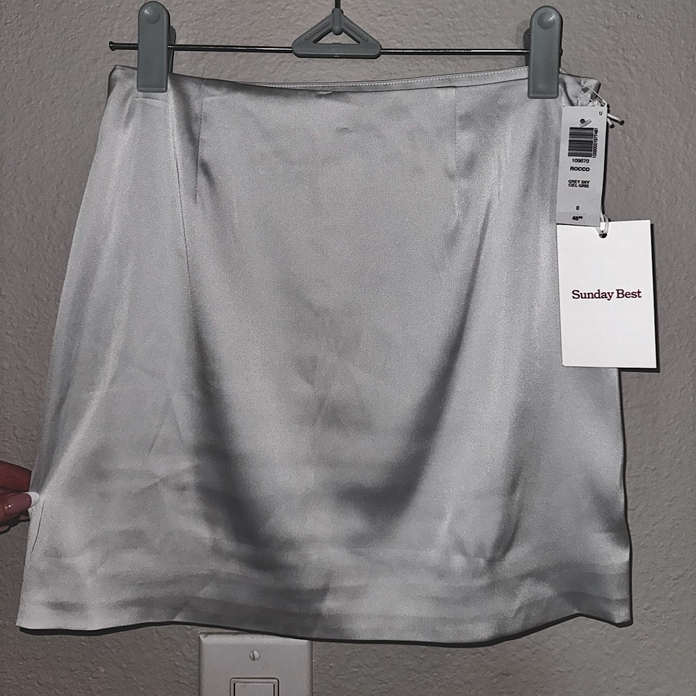 aritzia Sunday Best satin mini skirt